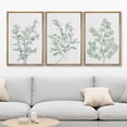 thumbnail image 2 of IDEA4WALL Framed Canvas Print Wall Art Set of 3 Green Forest Plant Leaves Nature Wilderness Illustrations Artwork Modern Art Boho Decorative Colorful Chic for Rooms - Natural 16"x24"x3, 2 of 5