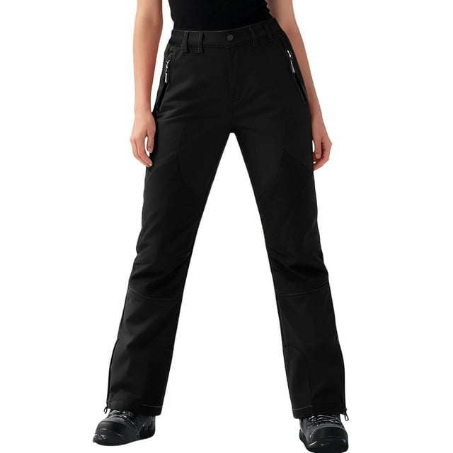 HongQid Pantalons de Neige pour Femmes Pantalons de Ski Imperméables Isolants Coquille Souple Doublés en Polaire Randonnée Hivernale Planche à Neige Bas Jambe