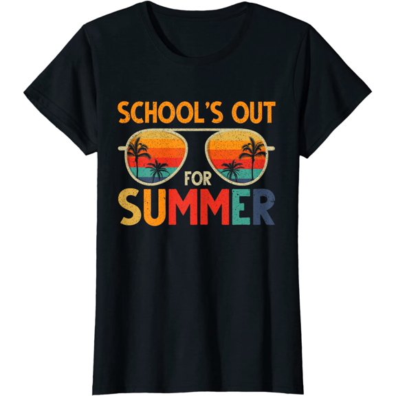 Last Day Of School Retro Schools Out For Summer Teacher Gift T-Shirt