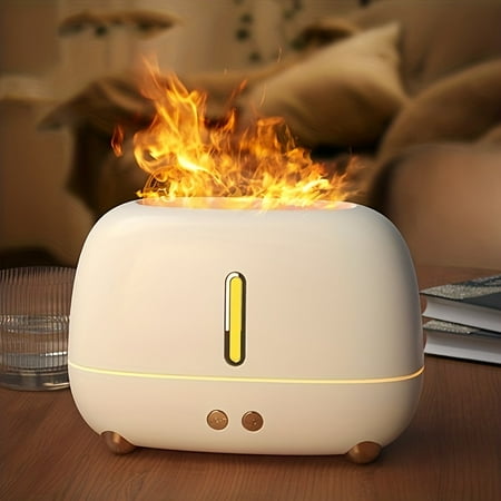 

SHZHRUKUNSHM Cool Mist Portable USB Plug-In LED Fire Flame Color Humidifier Essential Oil Room Diffuser Small Appliance Mini H2O Air Humidifier