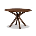 thumbnail image 4 of Baxton Studio Callie Modern and Contemporary Grey Fabric Upholstered and Walnut Brown Finished Wood 7-Piece Dining Set, 4 of 7