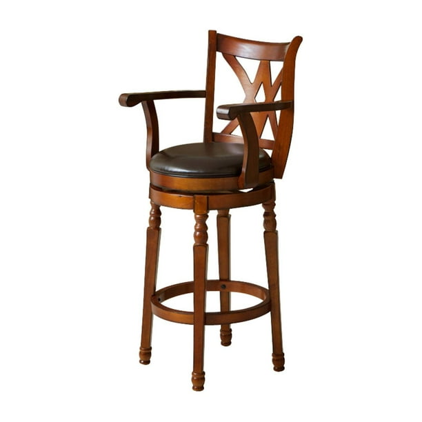 Eclipse Brown Swivel Bar Stool With, Best Bar Stools With Backs And Arms