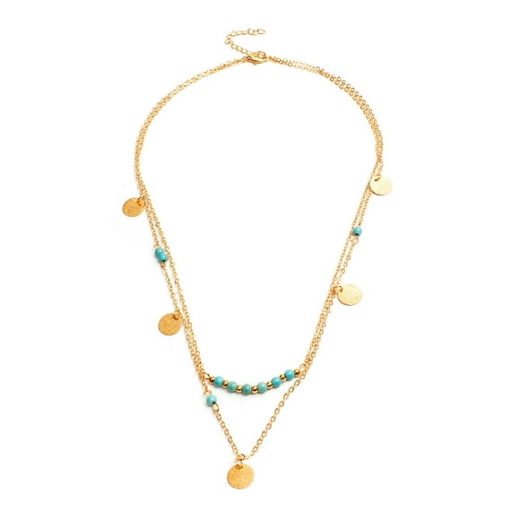 Disc Pendant Turquoise Pendant Necklace Women's Necklace