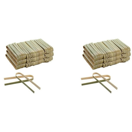 

240 Pack Mini Bamboo Tongs 4 Inch Disposable Tongs -Friendly Mini Disposable Bamboo Utensils Toast Tongs