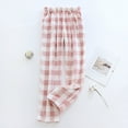 thumbnail image 6 of Inglocry Pajama Pants Women Fuzzy Flannel Plaid Pants Warm Wide Leg Lounge Fleece Pj Pant with Pockets Pajama Bottoms Pink 2XL, 6 of 10