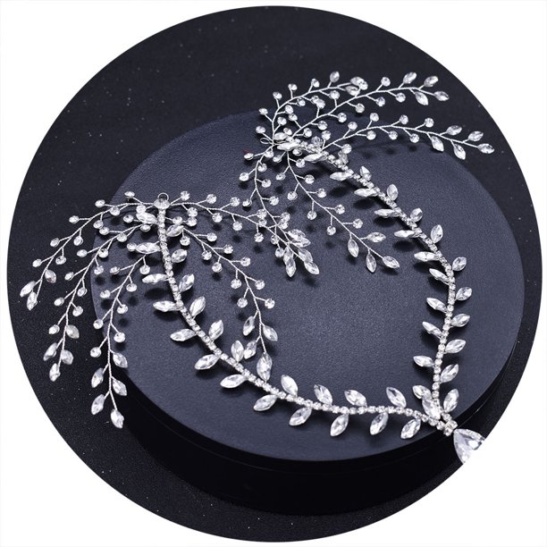 Diadema para la frente de boda con diamantes de imitación a la moda, tocados para mujer, regalo, gota de agua, cabeza de diamantes de imitación, Tiara, tocado nupcial