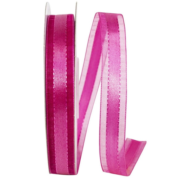 Reliant Ribbon - 25774-222-03J, Ribbon, Fuchsia, 5/8 Inch, 25 Yards