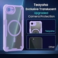 thumbnail image 4 of KOMI for iPhone SE 4 Case: for iPhone SE 4th Gen 2025 Case, Translucent Matte Back Compatible with Magsafe Magnetic Slim Shockproof Protective Case with Lanyard Strap Phone Cover, Purple, 4 of 5