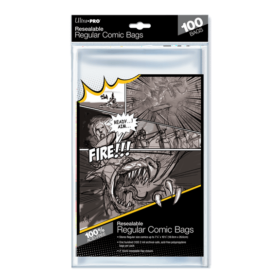 Ultra PRO: Comic Bags - Resealable Regular Size (7-1/8" X 10-1/2" / 100-Pack)
