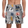 thumbnail image 2 of Picia Dog pattern Mens Swim Trunks with Compression Liner Stretch Beach Shorts Quick Dry with Zipper Pockets No-Chafing Board Shorts-Large, 2 of 9