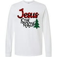 thumbnail image 3 of Inktastic Christmas Jesus is the Reason with Green Plaid Tree Long Sleeve T-Shirt, 3 of 5