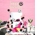 thumbnail image 3 of Soccer Birthday Cake Decorations for Girls - Glitter Pink Happy Birthday Cake Topper Football Theme Cupcake Toppers Ball Dessert Picks, Sports Theme Birthday Party Photo Props, 3 of 6