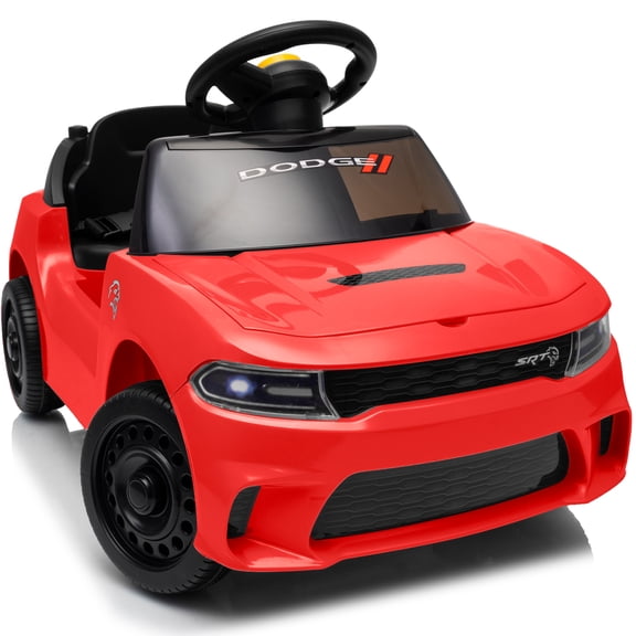 Licensed Dodge Ride on Toy, Toddler Electric Car for Kids 1 to 3 with Music,Horn-Red