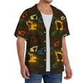 thumbnail image 2 of Rateoe Monochrome Excavators Pattern Men's Short Sleeve Classic Shirt, Casual Short-Sleeved Shirt, Lightweight Summer Shirt, Cuban Collar Shirt,Button-Front Shirt-XX-Large, 2 of 5