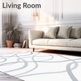 thumbnail image 2 of ODIKA 3'x5' Machine Washable Non-Slip Area Rug, Minimalist Interlocking Waveforms with Gradient Transitions High Traffic Rug with Pad, Gray, 573292, 2 of 8
