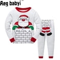 thumbnail image 2 of Conjunto de ropa de Navidad para niños y niñas, pijamas de manga larga, camiseta, Tops y pantalones, 2 piezas, ropa de dormir para el hogar, 2 of 4
