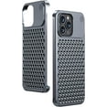 thumbnail image 2 of Compatible with iPhone 15 Pro Aluminum Alloy Heat Dissipation Phone Case Breathable Cooling Hollow Borderless Aromatherapy Case for Men Women Slim Shockproof Phone Cover, Titanium Grey, 2 of 8