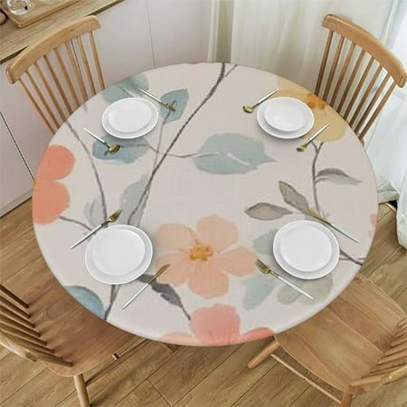 

Autua Flower Pattern Round Table Cover Stain Resistant and Washable - Perfect for Indoor and Outdoor Use Kitchen Dining Wedding Parties - 100% Polyester Fiber - Various Sizes Available 38 -42