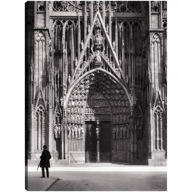 Cuadro Decorativo - Catedral de Estrasburgo Jr Impresión en canvas, estrechado.