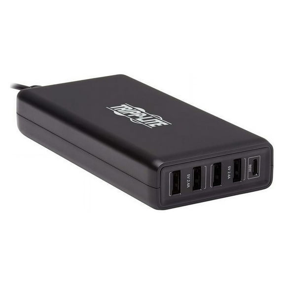 Tripp Lite U280-005-WS4C1 5-Port USB Charging Station - 4 USB-A Auto-Sensing & 1 USB-C PD 3.0, USB-IF Certified, 110W Max