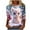 #0134-Multicolor, variant on Ailaofu Ugly Christmas Shirts for Women Graphic Funny 3/4 Sleeve T Shirt Round Neck Xmas Novelty Holiday Tops