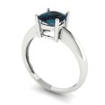 thumbnail image 2 of 1.5 ct Cushion Cut Natural London Blue Topaz Solitaire Engagement Ring for Women in 18K White Gold, 2 of 5