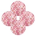 thumbnail image 2 of 15.4" Round Placemat Set of 4 Polyester Fabric Place Mats Non-Slip Dining Kitchen Table Mats for Kitchen Party Decor Pink and White Christmas Motifs, 2 of 5