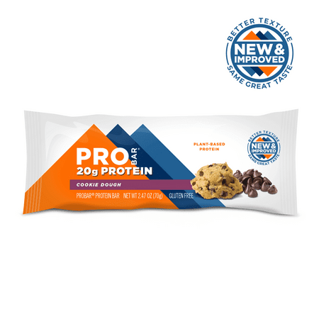 PROBAR - PROTEIN Bar, Cookie Dough, 20g Plant-Based Protein, 12 Count