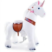 PonyCycle Kid-Powered Unicorn Ride-On Toy, No Battery, Smooth Wheels, Ages 4-7, White, Ux404