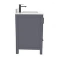 thumbnail image 6 of Ayna Decors Rooh 24 in Charcoal Grey Bathroom Vanity Set with White Quartz Countertop and Brass Faucet | Pop-Up Drain and P-Trap Included | Black Hardware, 6 of 10