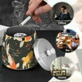 thumbnail image 4 of Yayeee Ashtray with Lid for Cigarette Smokeless Stainless Steel Home Ash Holder, Fish Pattern, 4 of 7