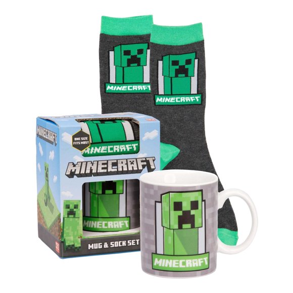Minecraft Ensemble Tasse et Chaussettes Creeper pour Garçons/filles