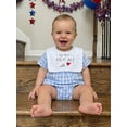 thumbnail image 4 of BemeyourBBs Newborn Baby Girl Boy My First 4th of July Outfit Patriotic Independent Day Clothes Summer Plaid Bubble Romper Popsicle Embroidery Short Sleeve Bodysuit Jumpsuit Playsuit, 4 of 9