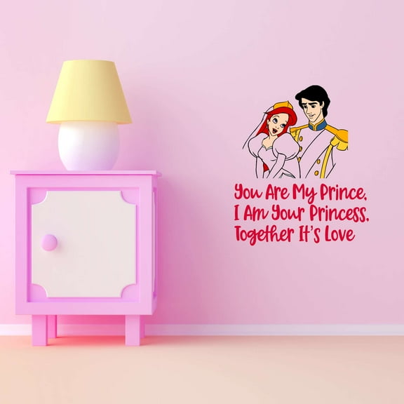 Royalty You Are My Princess I Am Your Prince Together Goodness Dream Big Act Like A Lady Girls Love Beautiful Crown Unicorns Sweet Decorating Ideas Wall Decal Sticker - Size: 16 In X 20 In
