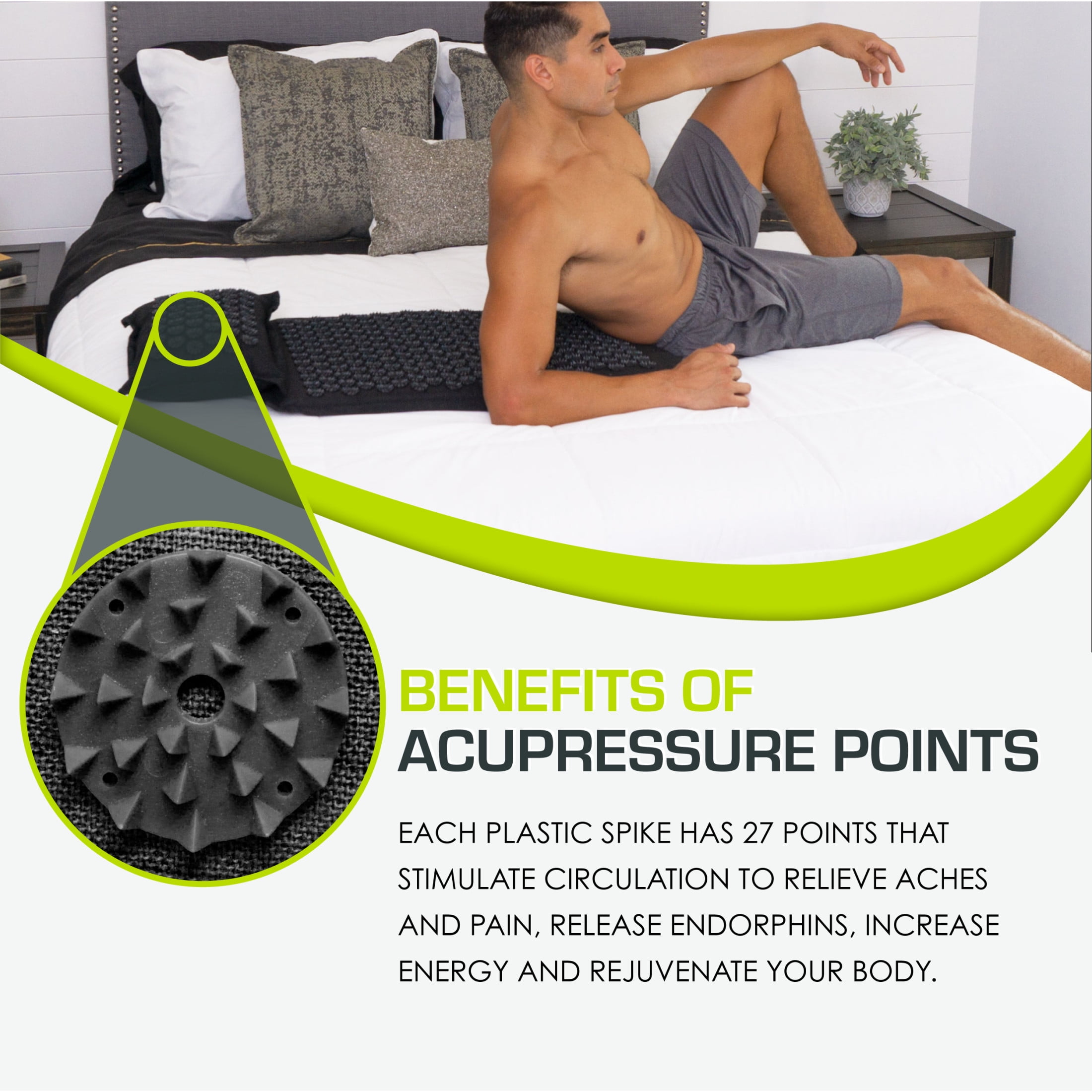 ProsourceFit Ki Acupressure Mat and Pillow Set for Relieving Back/Neck Pain