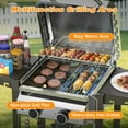 thumbnail image 3 of LHRIVER Stainless Steel 2 Burner Propane Grill, 16000 BTU Gas Grill & Griddle Combo for Outdoor, Patio, 3 of 7