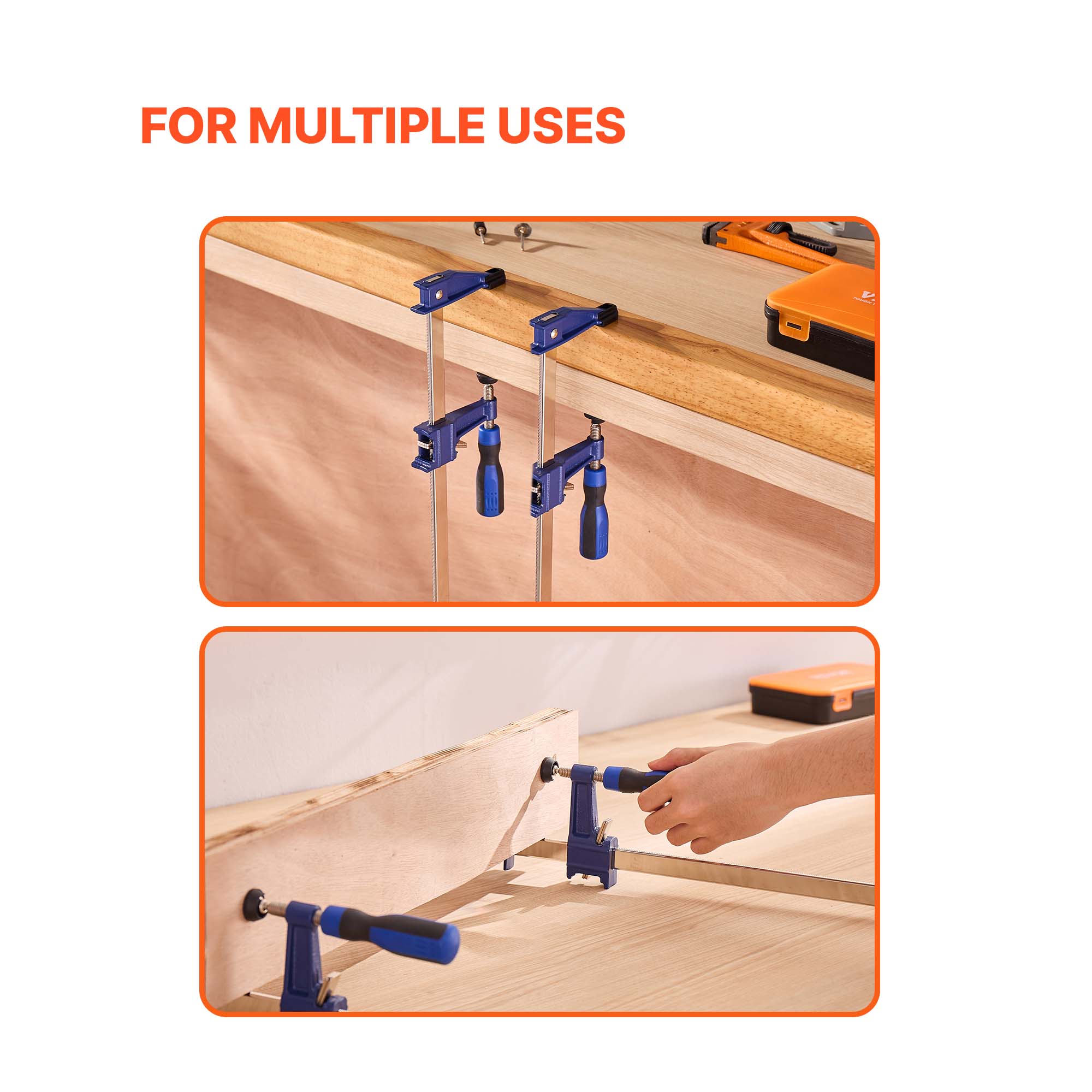 KFFKFF 36-Inch Woodworking Bar Clamps 2-Pack photo 6