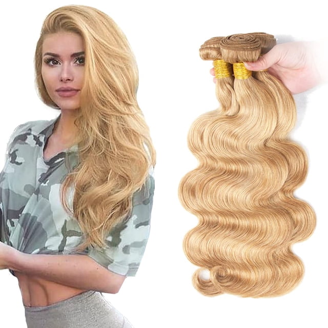 Paquetes de cabello humano Poirewsa P27/613 Highlight Blonde 50 g