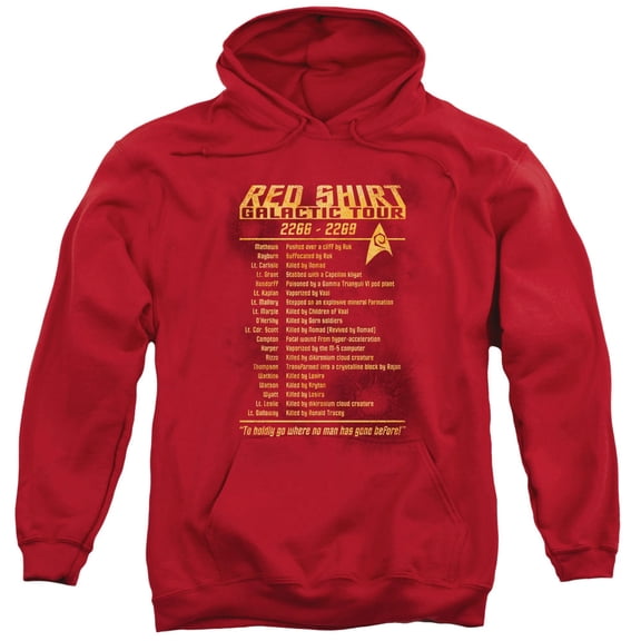 Star Trek Red Shirt Tour Adult Pullover Hoodie Sweatshirt Red