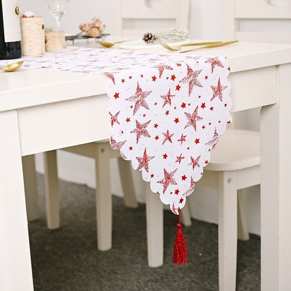 New Table Cover Decorative Table Runners Table Decoration Christmas Tablecloth Christmas Tree RED STAR