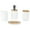 White, variant on Waterproof 4 Piece Bathroom Accessory Set with Natural Wood Accents Sturdy Lotion Pump Toothbrush Organizer Tumbler and Soap Dish Set for Home Hotel Vanity Countertops - White (10.6 oz / 300g)