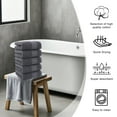 thumbnail image 4 of RBCKVXZ Dark Gray Bath Towels 13x28 Inch, Cotton Towel Set for Bathroom, Hotel, Gym, Spa, Thick Soft Extra Absorbent Quickly Dry 5 Pack, 4 of 7