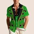 thumbnail image 5 of Handshe Unisex Short Sleeve Button-Down Shirt with St. Patrick's Day Print for Holiday Celebration and Casual Wear, 5 of 9