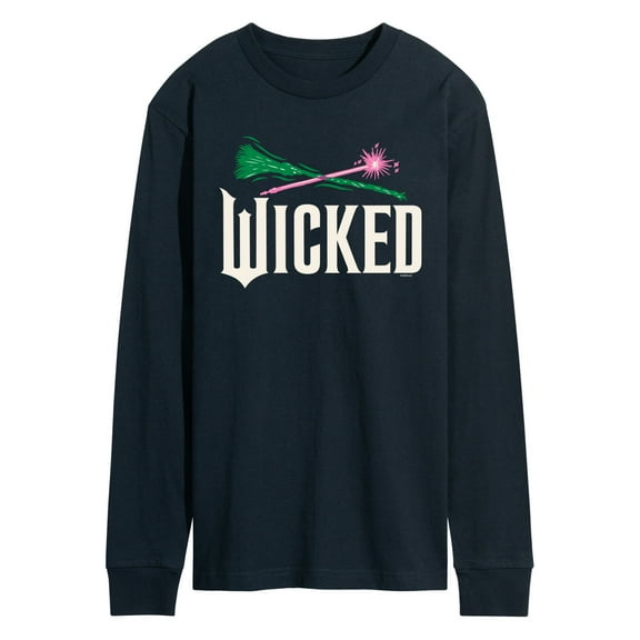 Wicked: Part 2 -  Wand And Broomstick Logo - Men's Long Sleeve Graphic T-Shirt