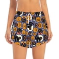 thumbnail image 4 of Lsque Spooky Cats And Halloween Pumpkins Printed Women's Running Shorts with Liner Pockets,Elastic Quick Dry Workout Athletic Gym Yoga Shorts,Womens High Waist Shorts-Medium, 4 of 9