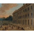 thumbnail image 3 of Hubert Robert 24x20 Black Modern Framed Museum Art Print Titled - Recreation of Prisoners in Saint-Lazare; the Ballon Part (1794), 3 of 5