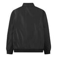 thumbnail image 2 of Men's Lightweight Bomber Windbreaker Jacket Casual Stylish Fall Spring Coat Black Size L, 2 of 6