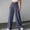*Dark Gray, variant on ClodeEU Women's Ice Silk High Waisted Wide Leg Trousers with Button ,Casual Solid Color Summer Work Pants Black,Women's Plus L