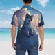 thumbnail image 4 of Fotbe Cloud Wolf Camisa Hawaiana para Hombre Unisex – Camisa Casual de Verano con Botones de Manga Corta de Algodón y Lino,Medium, 4 of 7