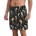thumbnail image 2 of Rocae Dancing Skeleton Party for Men's Beach Shorts Casual Elastic Waist Drawstring Summer Beach Shorts,S-3XL-Large, 2 of 6